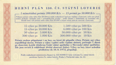 los ČSLO 1972 - EX Plzeň rub